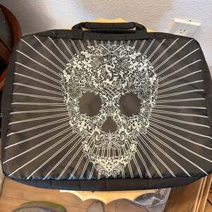 Icon New York Est 1998 Skull Floral Black Laptop Briefcase Bag